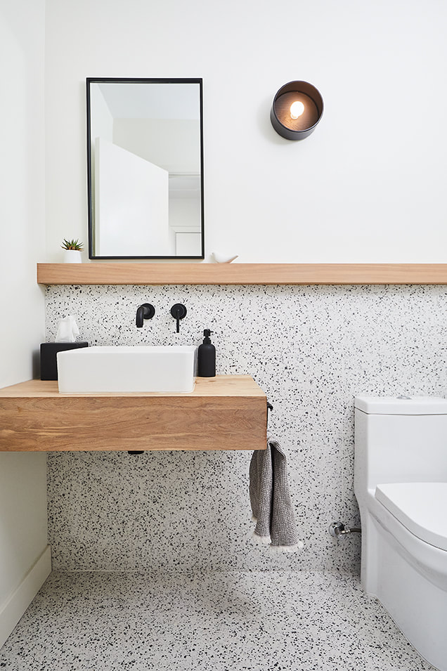 teerrazzo tile, modern bathroom, mid-century modern